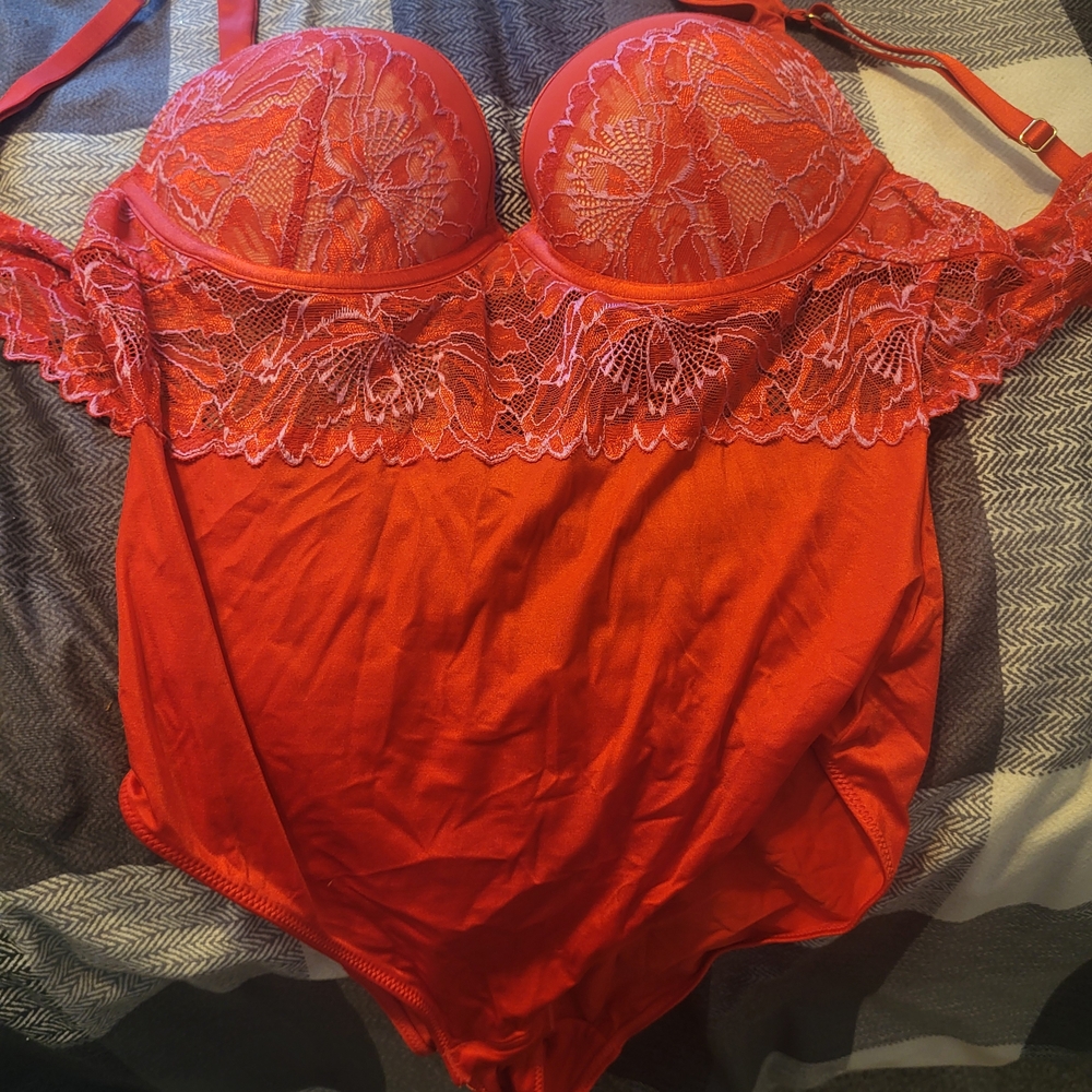 Auden Vibrant Red Lace Chemise